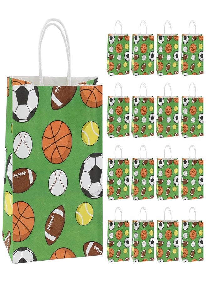 Motroce 16Pcs Sports Party Favor Bags with Handles, Sport Themed Goody Bags for Kids Birthday, Candy, Snacks & Small Gifts - Image 1